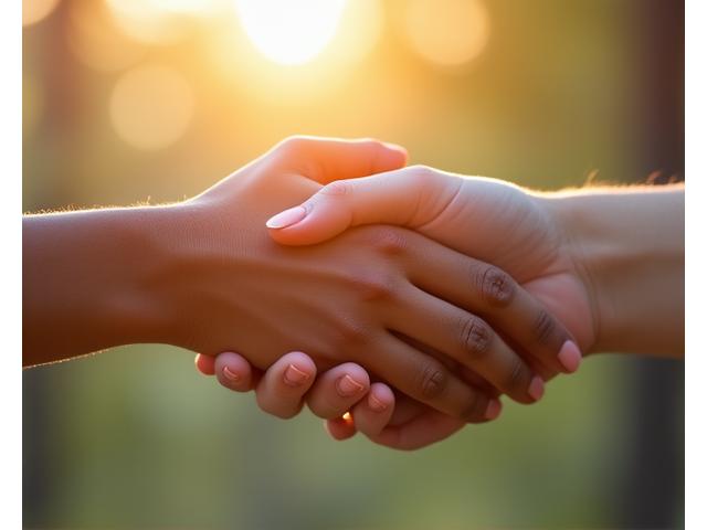 Two hands gently connecting, symbolizing personalized support and a strong partnership in wellness.