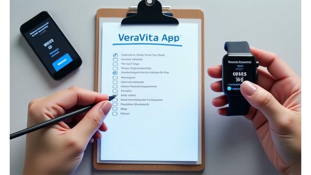 A person setting up a smart watch with a checklist for wearable device optimization