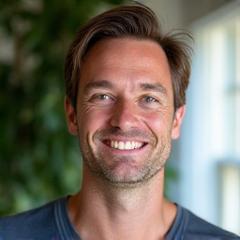 Photo of Mark, 38, looking relaxed and confident after stress reduction program.